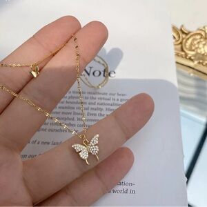 Elegant Gold Butterfly Pendant Necklace